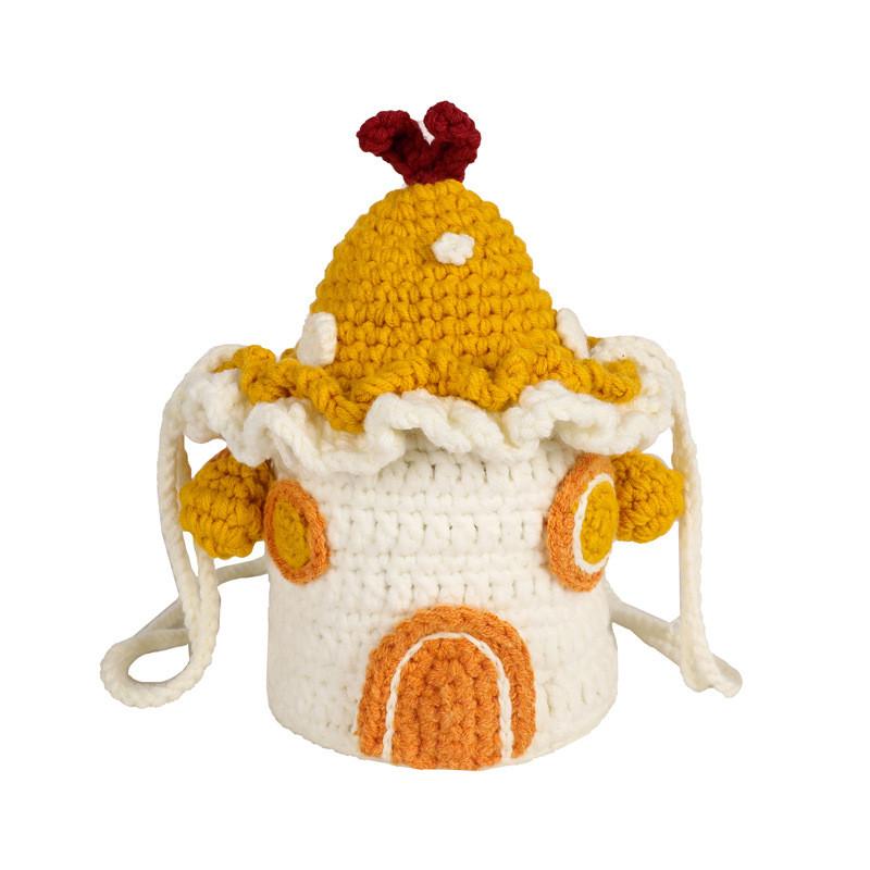Cute Woolen Girl Bag With Phone Pocket For Daily Use And Street Style Fashion