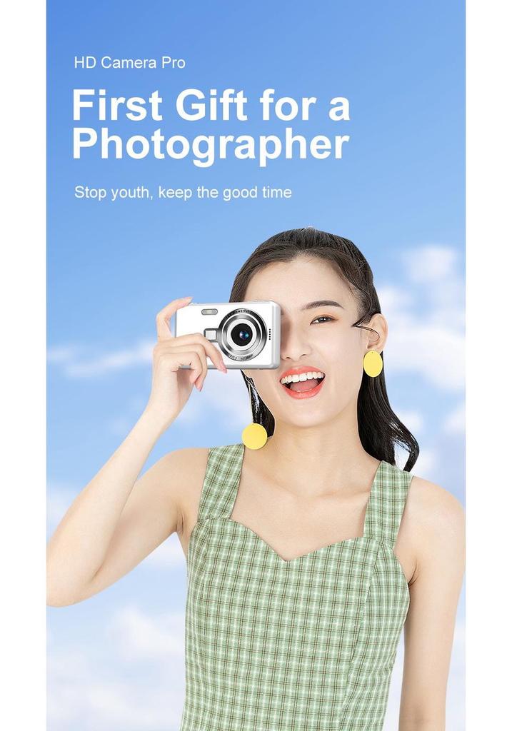 4K Student Entry Mini Digital Camera for Home & Green Screen Streaming