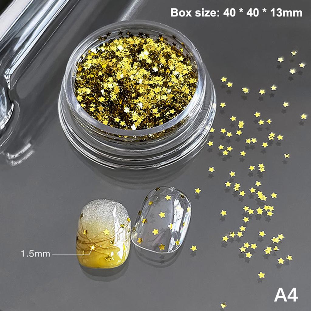 1 Box 3D Shiny Star Nail Art Sequins Star Glitter Sequins Flakes DIY Manicure Ornaments Nail Supplies
