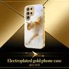 Snowy Land Golden Tiger For Samsung S25 Ultra S21 S22 FE S23 Plus S24 S20 S26 Note 10 20 Golden Glass Electroplated Phone Case