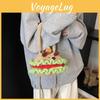 Whimsical Inspired Cartoon Girls Crossbody Bag Cozy Handwoven Yarn Ideal Kindergarten For