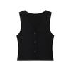 Fashion Wind 2024 Summer New Versatile V Neck Knitted Vest Ivory Outwear 1231948001