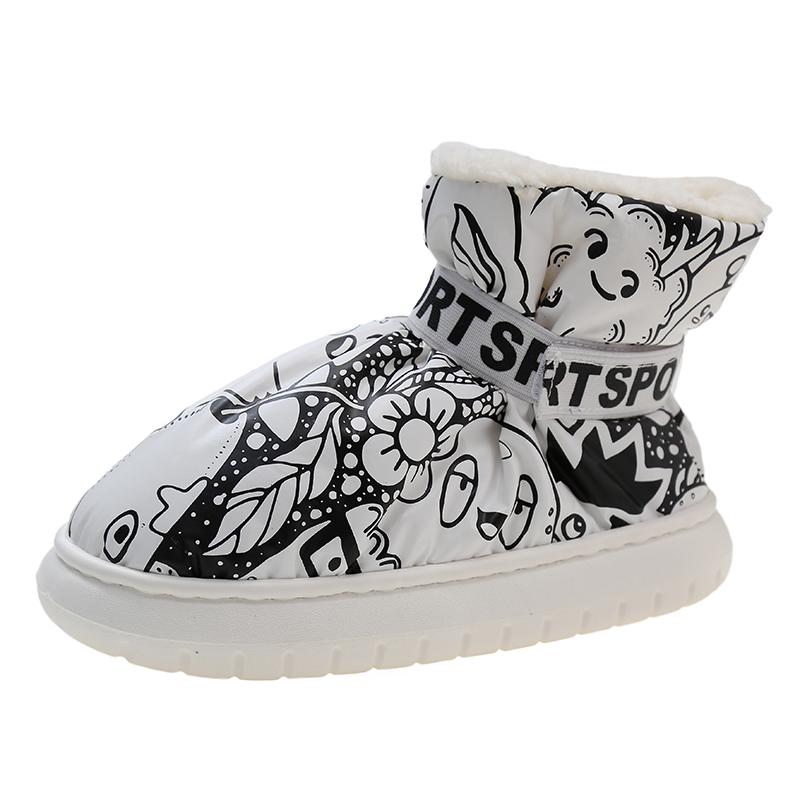 

Модные женские зимние теплые стеганые туфли для дома 2024 Пуховая верхняя одежда Снежные ботинки Обувь Женские меховые снежные ботинки Водонепроницаемые ботильоны 41 белый