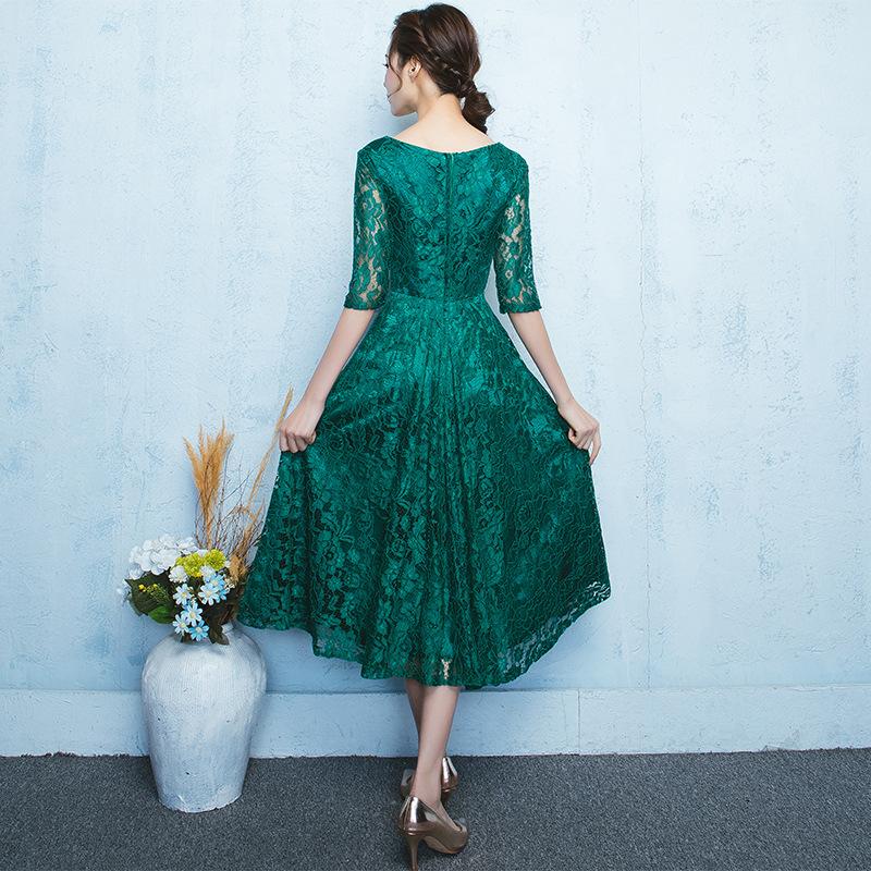 Evening Dress New Fashion Thin Mid-sleeved Bridesmaid Dress Medium and Long Thin Dress Korean