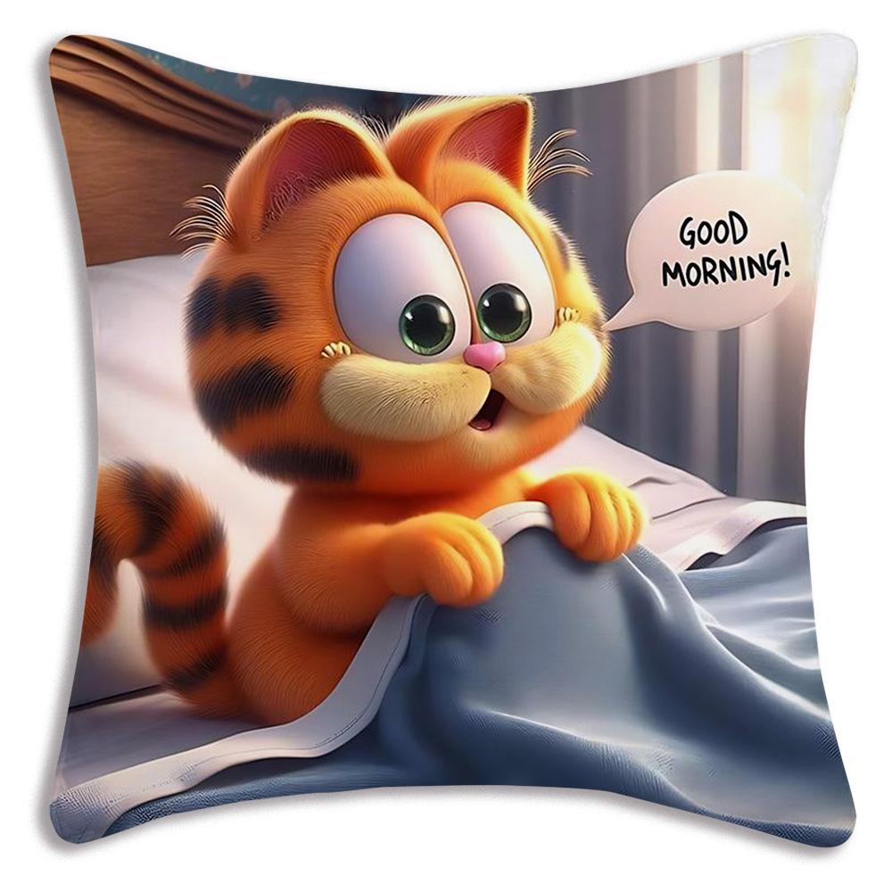 Cute Cartoon Garfields Pillow Covers Cartoon Sofa Decorative Home Double-sided Printing Short Plush Cute Cushion Cover