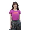 Nike Dri Fit Schnelltrocknend Atmungsaktiv Lässig Slim Fit Kurzarm T-Shirt Damen T-Shirts Lila 725748-556