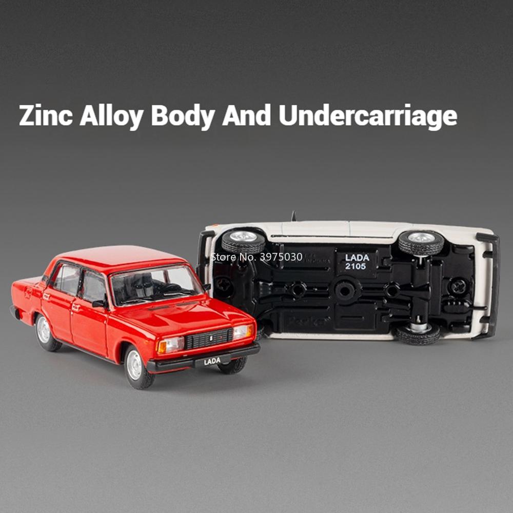 1:64 LADA 2105 2101 GAZ-12 ZIM ZIS-110 Model Cars Toy Alloy Diecast Wheel Shock Absorption Miniature Vehicle Child Perfect Gifts