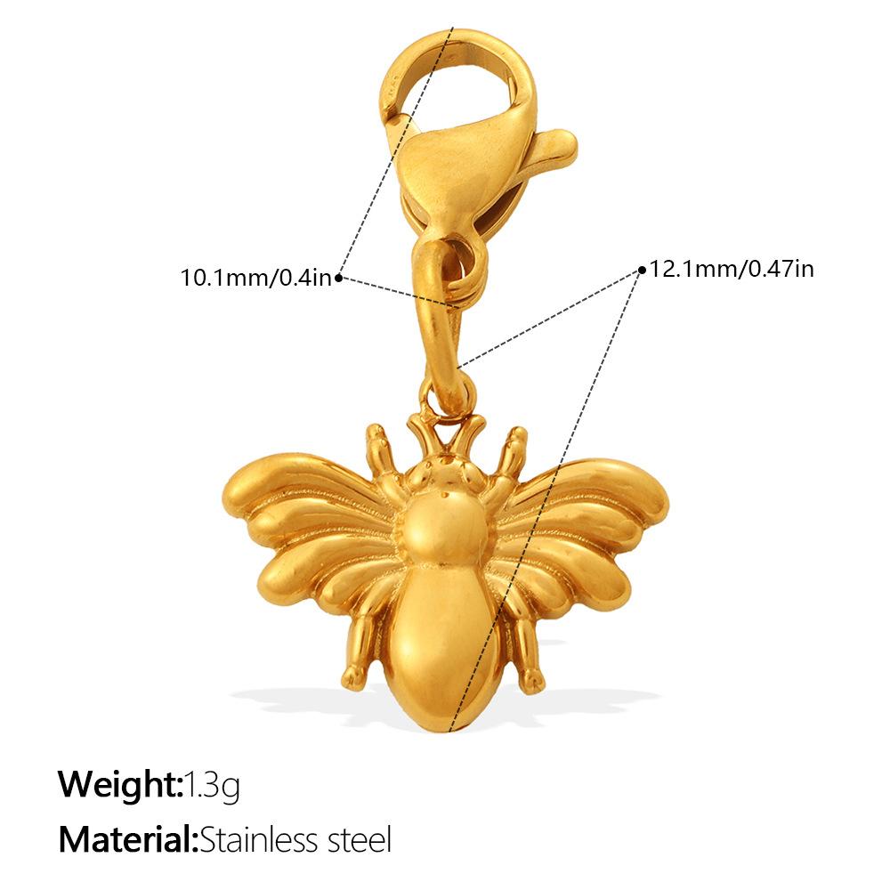Retro Style Enamel Ladybug Butterfly Insect Series Lobster Buckle Pendant Does Not Fade Diy Accessories