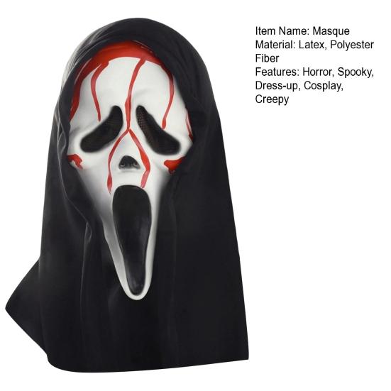 Diabolská maska na tvár pre dospelých Horor Krik Duch Maska na celú tvár na Halloween Maškarný večierok Kostým Cosplay Rekvizita