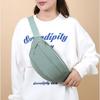 Fashion Solid Color Waist Bag Waterproof Double Layer Chest Bag Double Pocket Shoulder Bag Travel