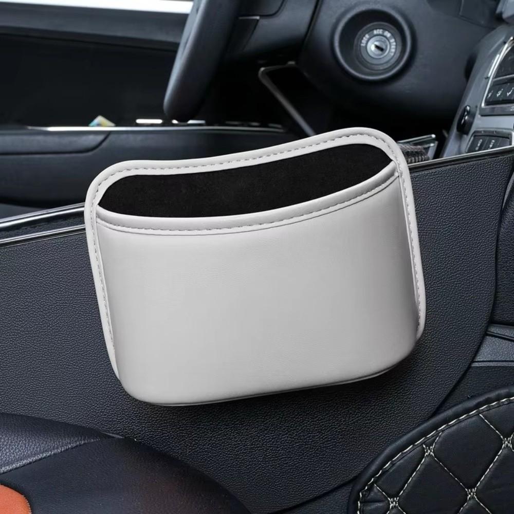 Leather Car Door Storage Box Waterproof Car Trash Can Convenient Car Cup Holder Sundries