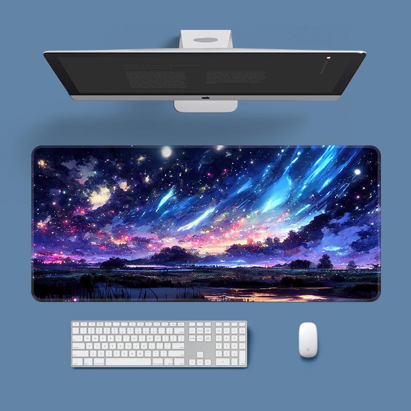 Extra Large Washable Mouse Pad - Aurora Landscape & Sunset Clouds Design, Thickened for Office and Gaming Desks