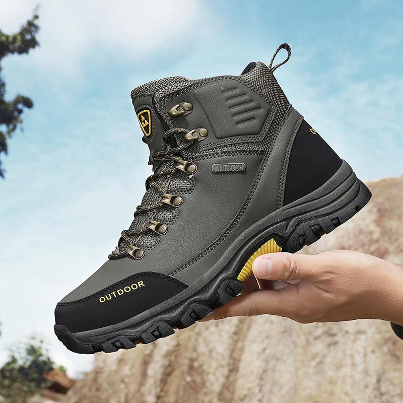 Men's Hiking Boots Waterproof Leather Ankle Boots Outdoor Camping Climbing Shoes Trekking Sneakers for Men Casual High Top Boots