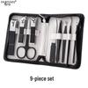 Stainless Steel Manicure Set with Nail Clippers, File, and Tools In Zipper Bag.