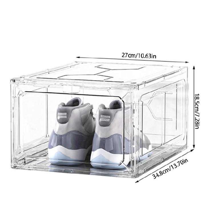Stackable Plastic Shoe Storage Boxes Multipurpose Storage Containers Space Efficient Clear Boxes for Shoes Accessory
