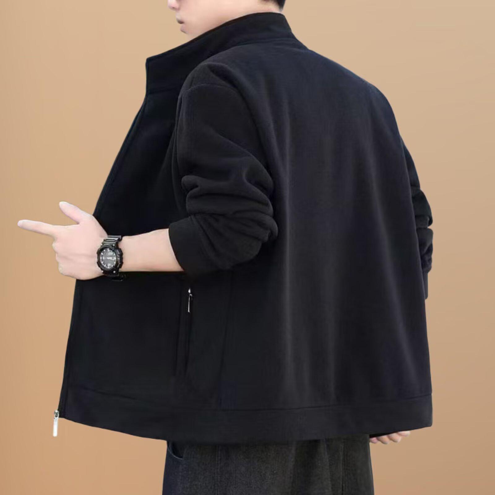 

Men s Black Winter Fleece Jacket - Wear-Resistant, Stain-Resistant, Warm Cardigan for Work 5XL чорний