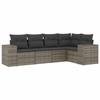 VidaXL Salon de Jardin avec Coussins 5 pcs, Canapés de Terrasse, Ensemble de Meubles de Patio, Mobilier d'Extérieur, Gris 3222529