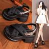 Platform-soled sports sandals women's outer wear summer 2025 new versatile trendy elastic band stepping on shit thick heel fashion women's shoes