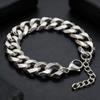 HNSP 3MM-15MM Thick Stainless Steel Cuban Chain Bracelet For Men Hand Jewelry Punk Street Style Accessory