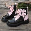 Fashion Women Ankle Boots 2024 New Butterfly Knot Women Boots High-top Lace-up Motorcycle Boots Fashion Student Platform Shoes Women