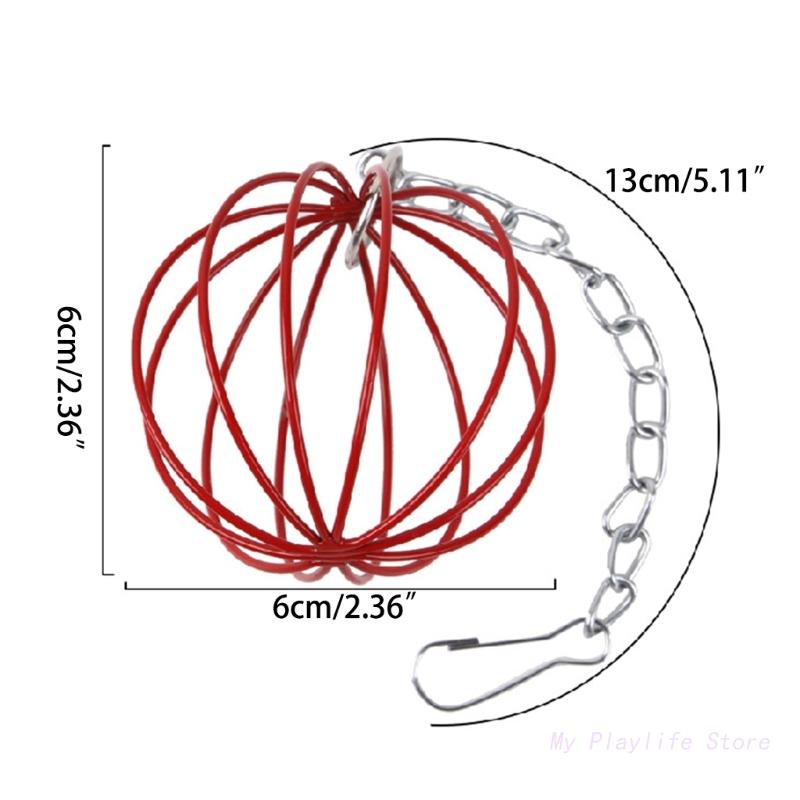 Metal Round Sphere Feed Dispense Exercise Hanging Hay Balls Guinea Pigs Hamster Bunny Pet Toy Hangable Feeding Hay Rack