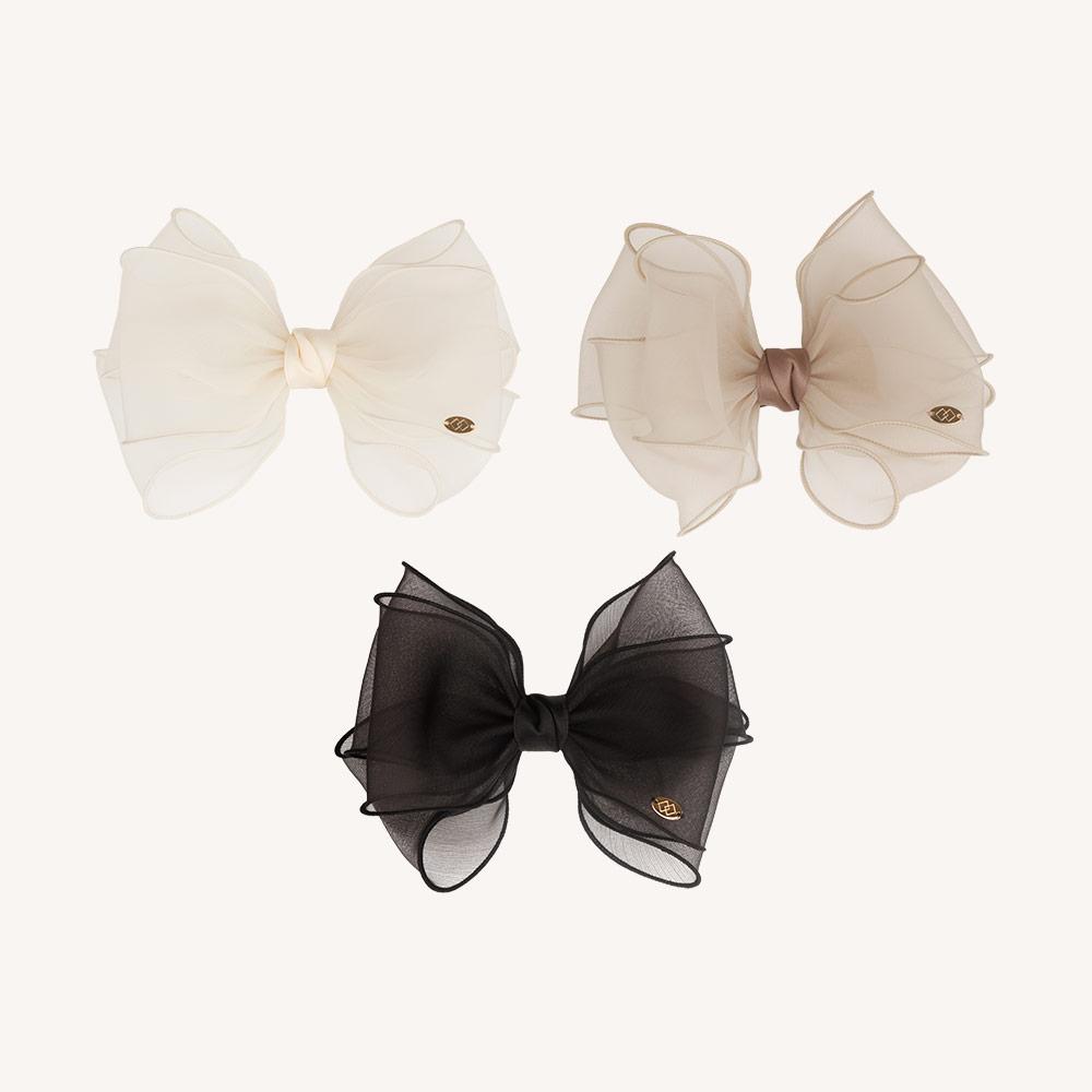 Dieuamour Handmade Double Ribbon Hairpin 3 Colors