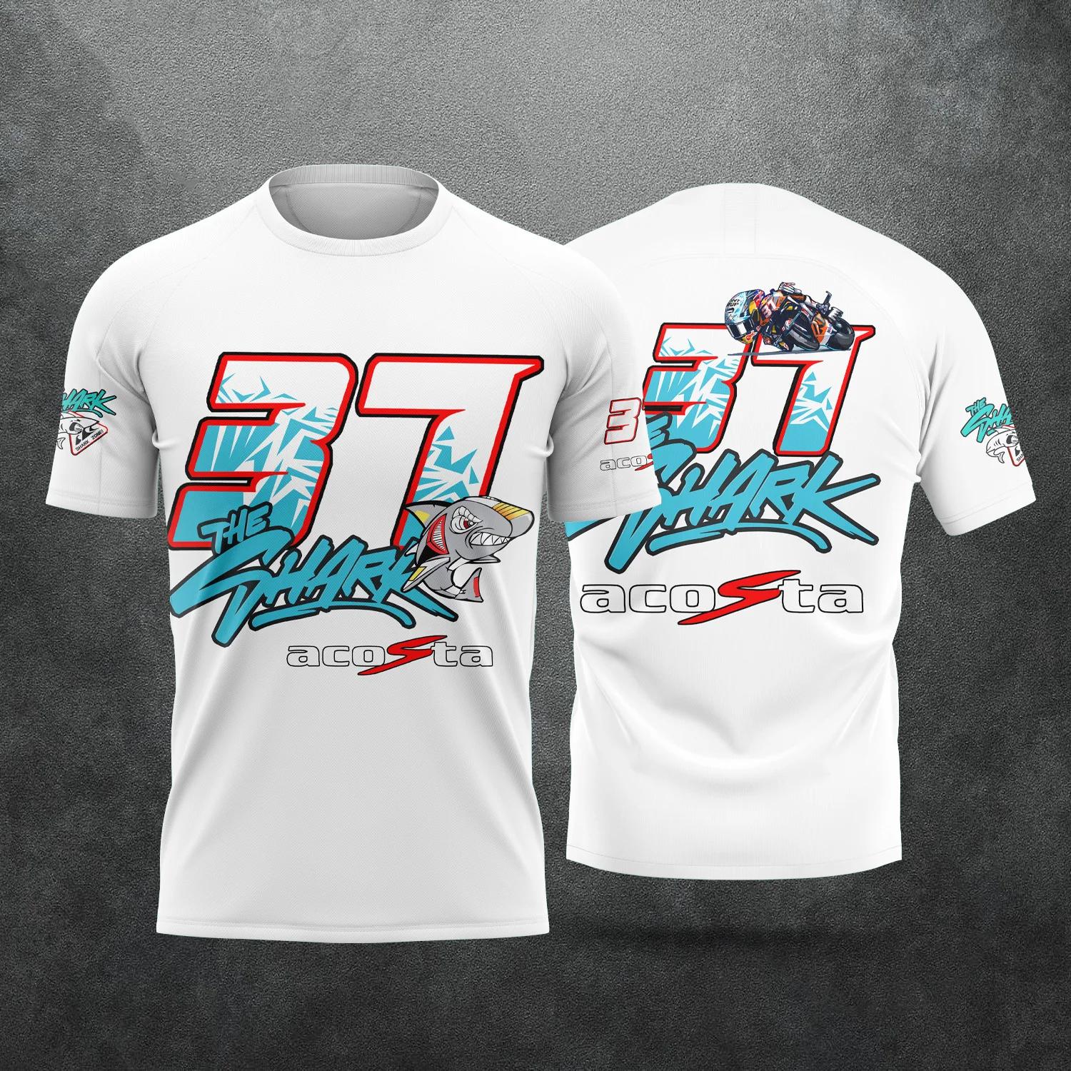 Huiteng1 2026 Nieuw Race Nr. 37 Coureur Pedro Acosta Fan 3D Geprint Patroon T-shirt de Haai Heren Dames Zomer Casual Korte Mouw Tops 2XL