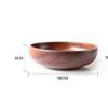 1PC Large soup bowl wood tigela healthy food containers dinner dishes vintage salad rice Japanese style tableware LC 013