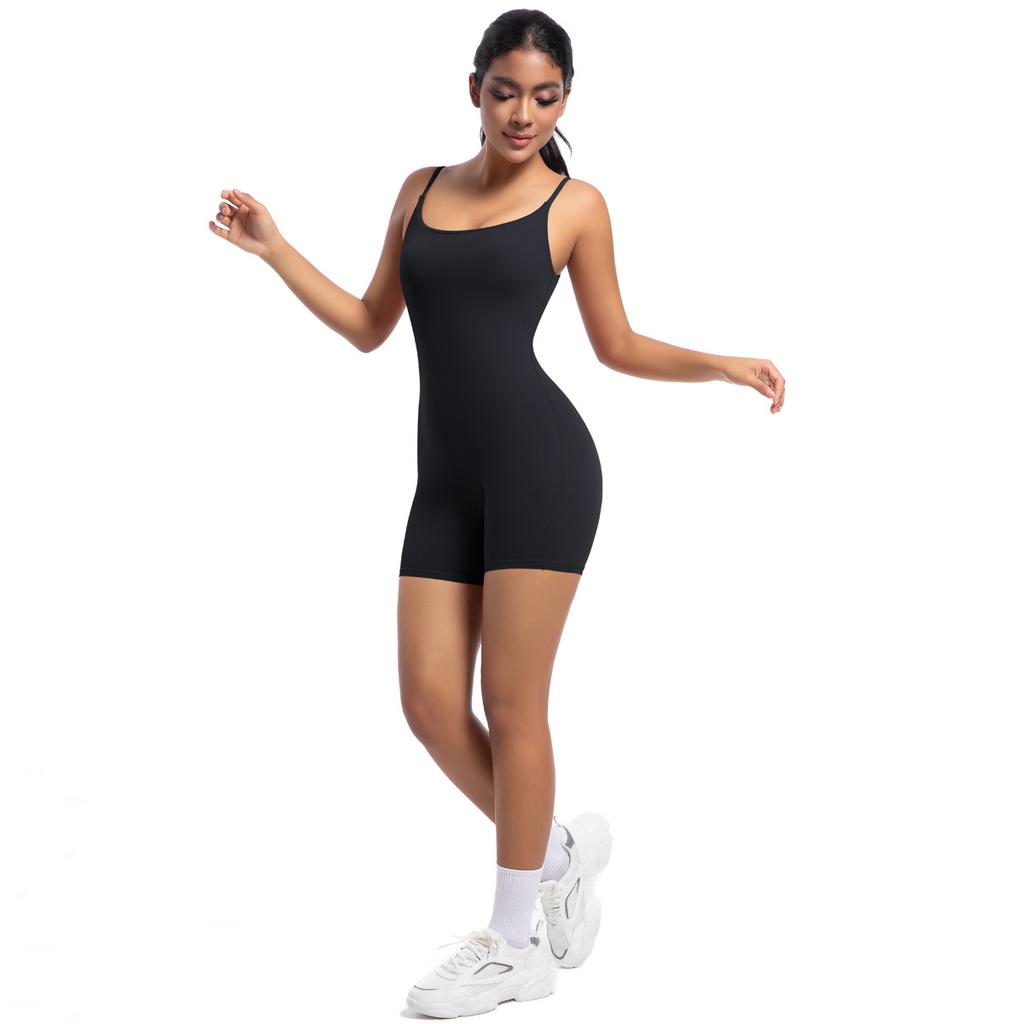 New Spring And Summer Nude Yoga Camisole Jumpsuit For Women's High-intensity Dance Fitness Sports Jumpsuit