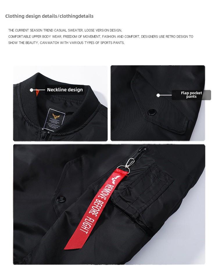 Vyriška vienspalvė striukė MA1 Flight Bomber – paminkštinta/plona, ​​pavasario/rudens laisvalaikio japoniško stiliaus.