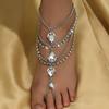 Multi Layer Copper Claw Chain Anklets Beach Banquet Party Jewelry Fashion Water Drop Foot Chain