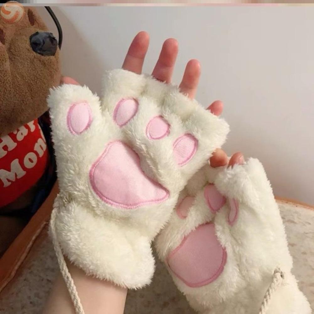 Soft Bear Paw Mittens PP Cotton Animal Fingerless Gloves Cartoon Anti-cold Mittens  Shopping