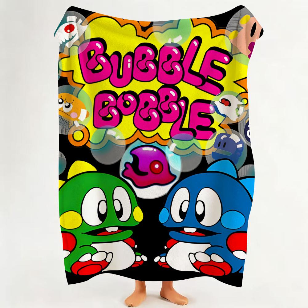 Game G Game B Bubble B Bobble Throw Flannel Throw Blanket Suitable for Sofa Living Room Bedroom