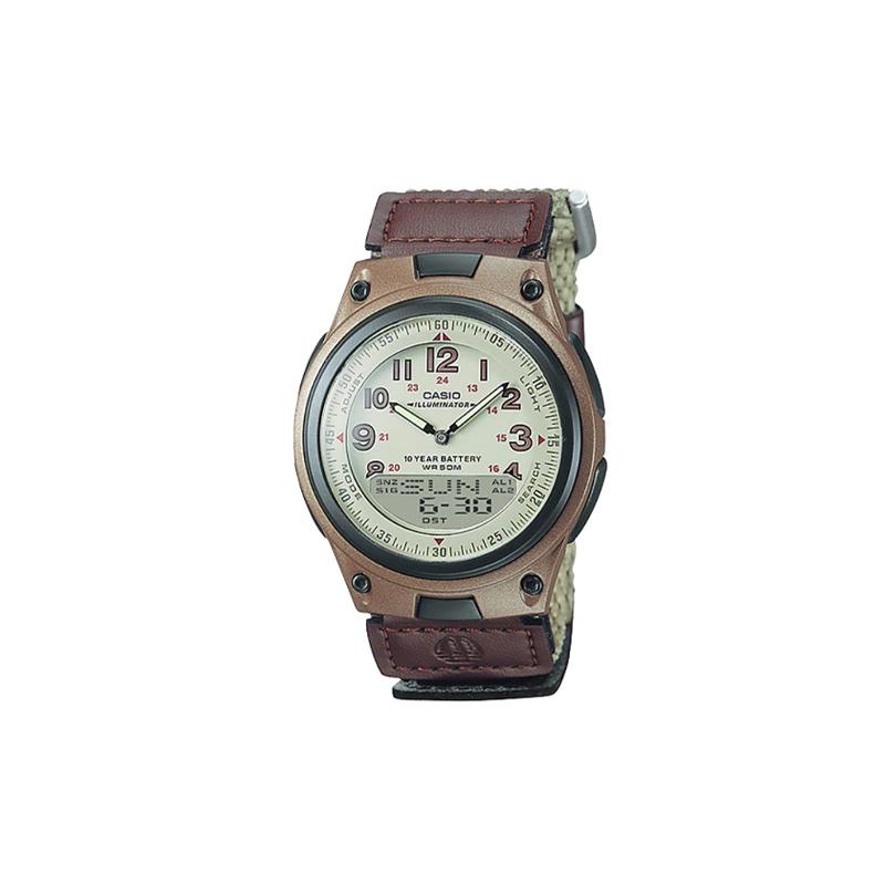 

Casio G-SHOCK YOUTH Youth Series Fashionable Retro Classic Pointer Dual Display Quartz Movement Canvas Strap Japanese and Korean Watch AW-80V-5BVD белый