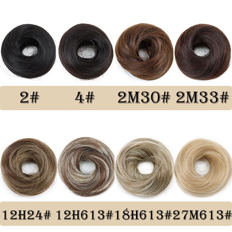 Synthetic Messy Dount Hair Buns Updo Chignon With Elastic Hair Exension for Women Daily Lazy Hair Accessories