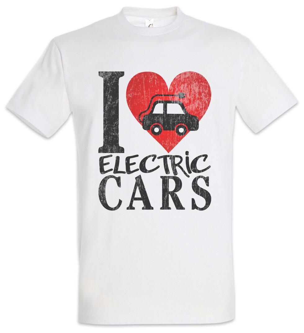 

I Love Electric Cars Mens T-Shirt Mens Womens Tees Top Electric Car Fun BEV PHEV Plug In Plug In M