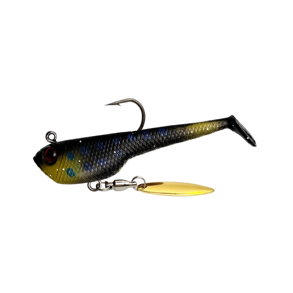 Soft PVC Fishing Lure Set with Lead Fish Tail Hook and Noise Plate Spinning Blade for Freshwater and Saltwater Fishing Tackle Accessories