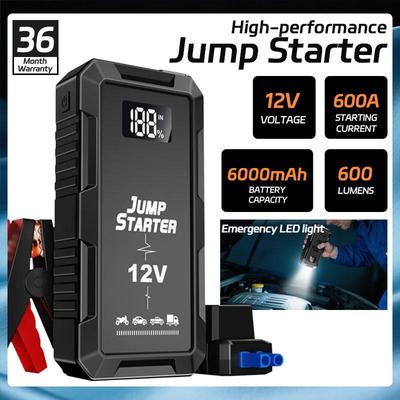 Alimentator de urgență auto 12V 6000mAh Dispozitiv de pornire auto Demaror auto cu iluminare Baterie portabilă auto Power Bank Accesorii
