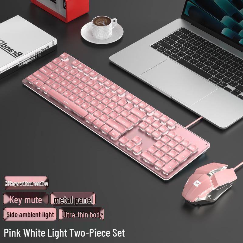 K8 Wired/Wireless Mechanical Keyboard & Mouse Set for Office and Gaming