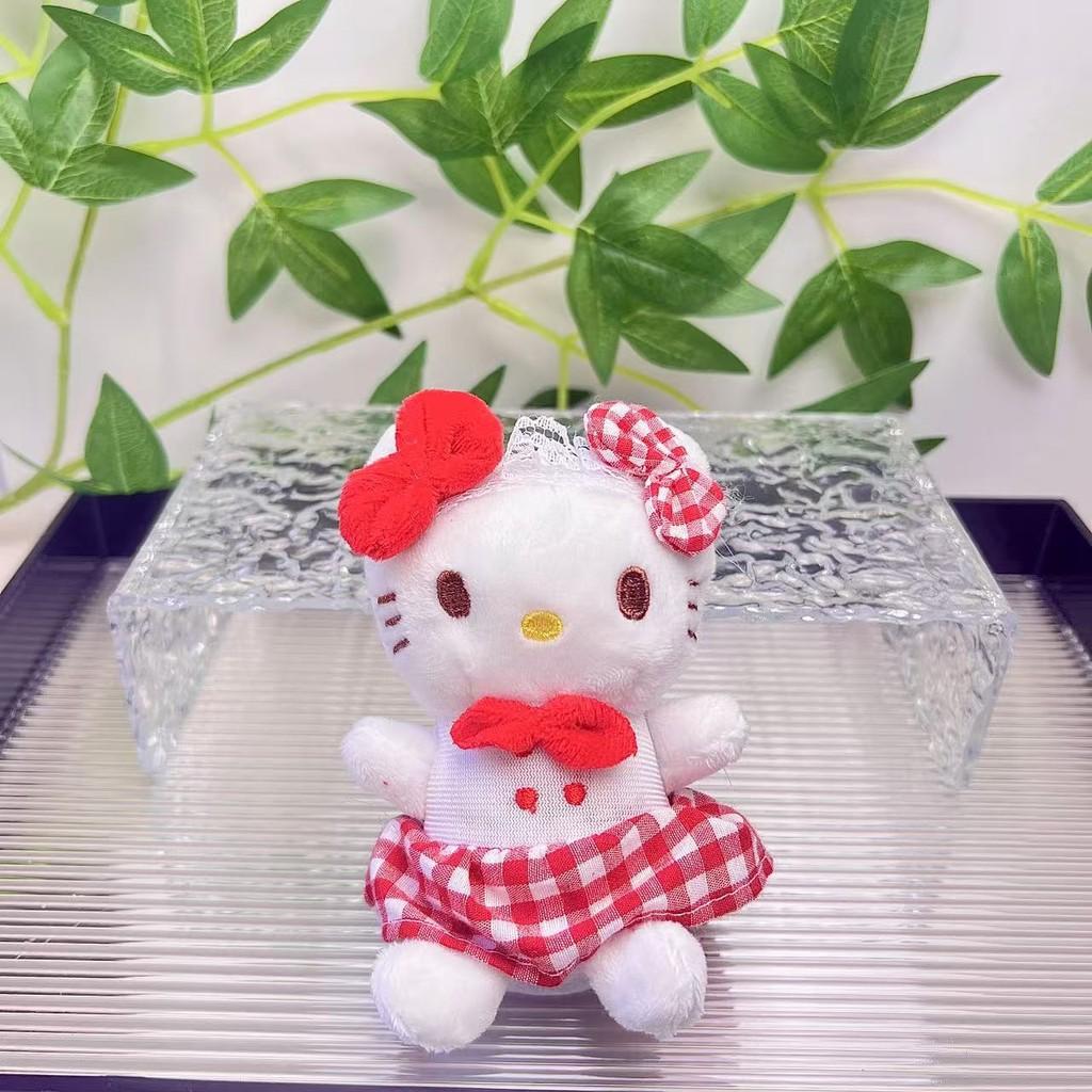 Очаровательная плюшевая игрушка-брелок Sanrio Kuromi, милая плюшевая кукла животного для сумок и аксессуаров Red Hello Kitty