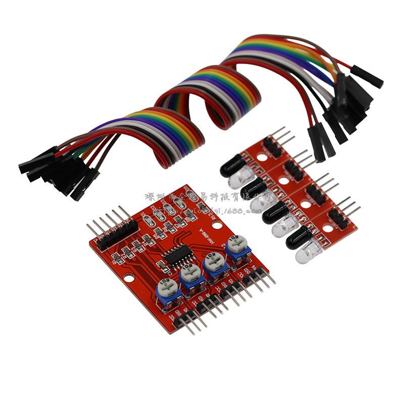 Infrared 4-Way Tracking Sensor Module for Line Recognition in Smart Cars