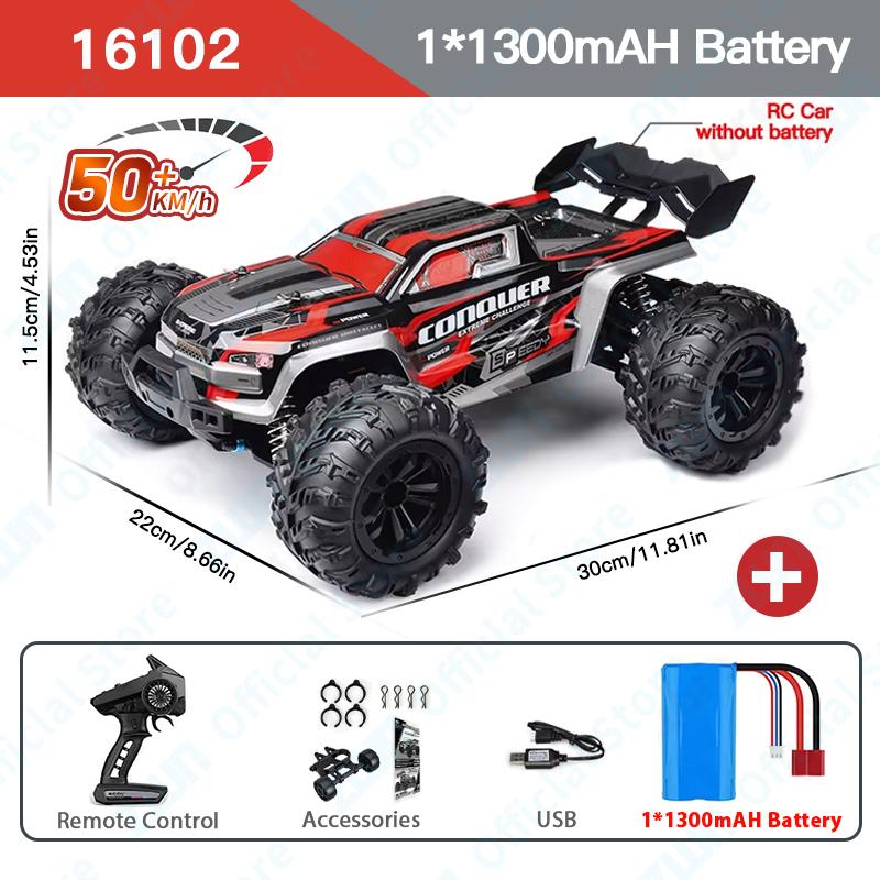 AAYB1 ZWN 1:16 70KM/H Or 50KM/H 4WD RC Car With LED Remote Control Cars High Speed Drift Monster Truck for Kids vs Wltoys 144001 Toys
