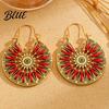 Beach Vacation Accessories 1 Pair Retro Style Bohemia Earrings Hand-Woven