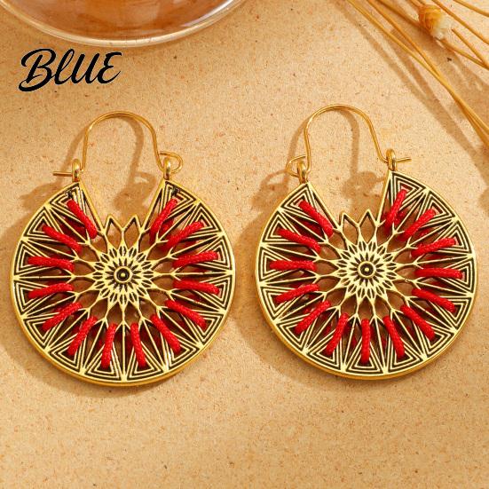 Beach Vacation Accessories 1 Pair Retro Style Bohemia Earrings Hand-Woven