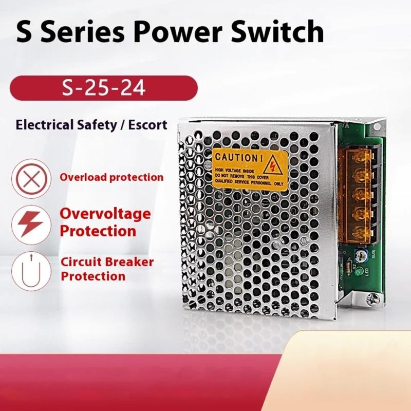 25W 24V 1.1A Switching Power Supply With Overload Protections Compactly Design For Industrial Equipment And Home Appliances
