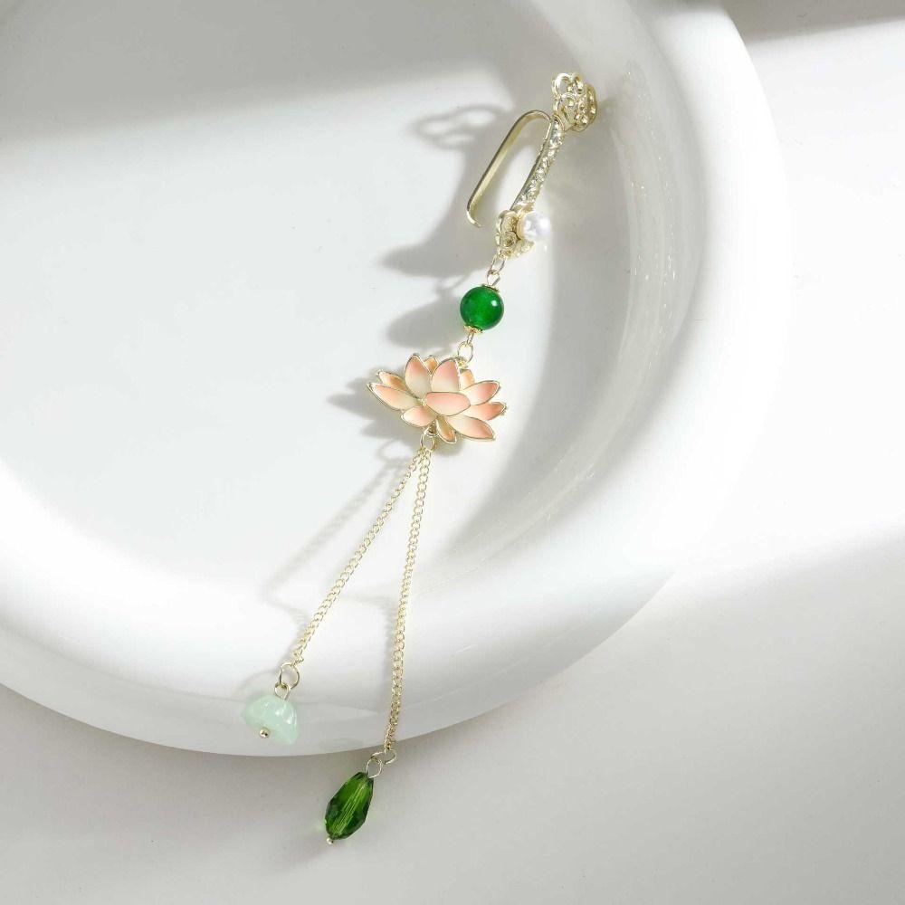 Long Tassel Women Hanfu Ornament Zinc Zinc Alloy Retro Lotus Brooch Chinese Style Brooch  Decoration