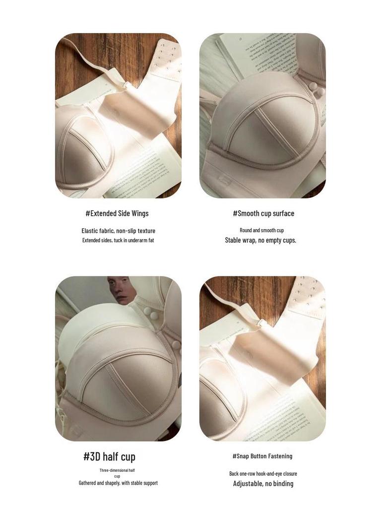 Eleganter französischer Cutout Push-Up BH für Damen - Vergrößert kleine Oberweite mit Anti-Hänge-Stütze und stilvollem Rückendesign