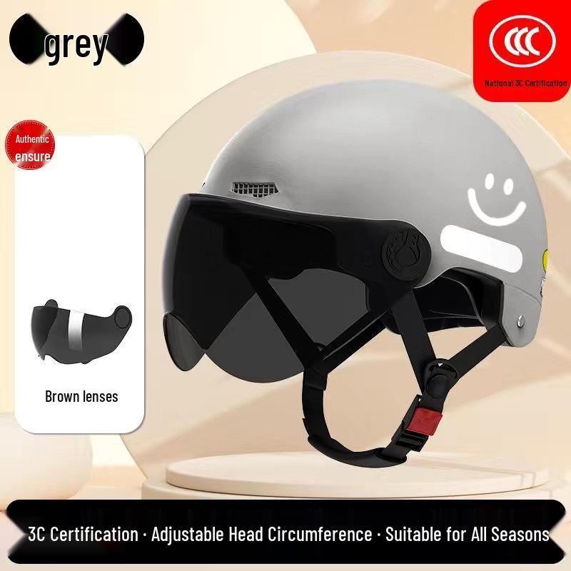 3C Certified Women's Electric Scooter Helmet, Breathable, Sun-Protection, All-Season Half Helmet for Motorcycle Riding.