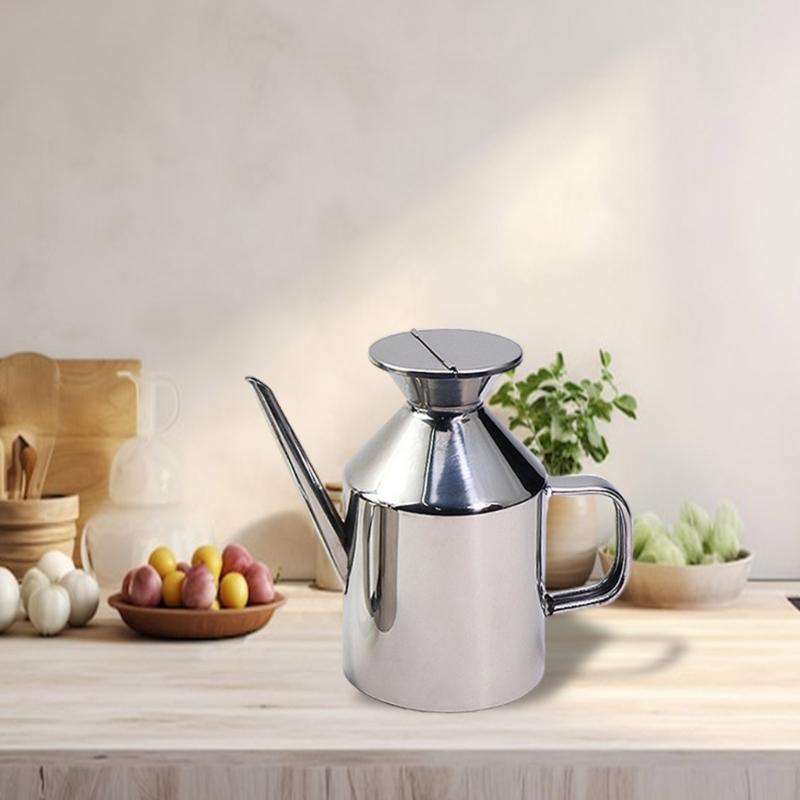 Durable Nonrust Steel Condiment Bottle Feature High Temperatures Resistance And Drip Proof Spouts For Healthy Cooking