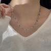 S925 Sterling Silver Anchor & Iris Flower Retro Necklace - Korean Style Versatile Luxury Clavicle Chain.
